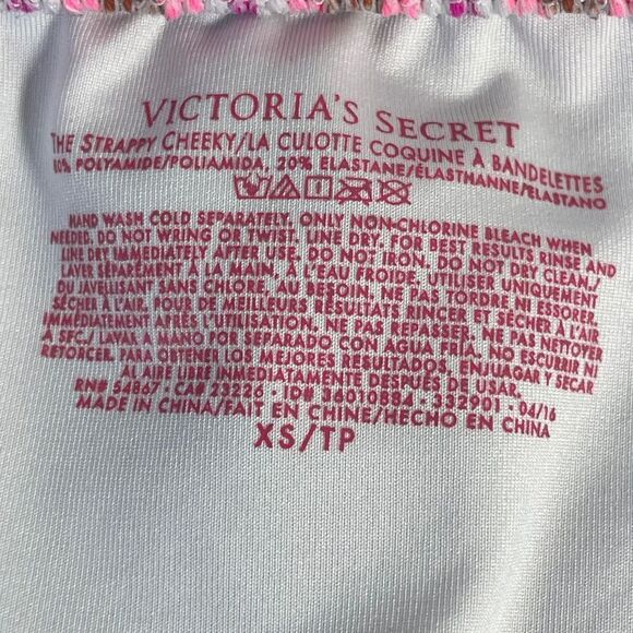 Victoria's Secret The Strappy Cheeky Chevron Print Bikini Sz 32D/XS - Picture 10 of 11